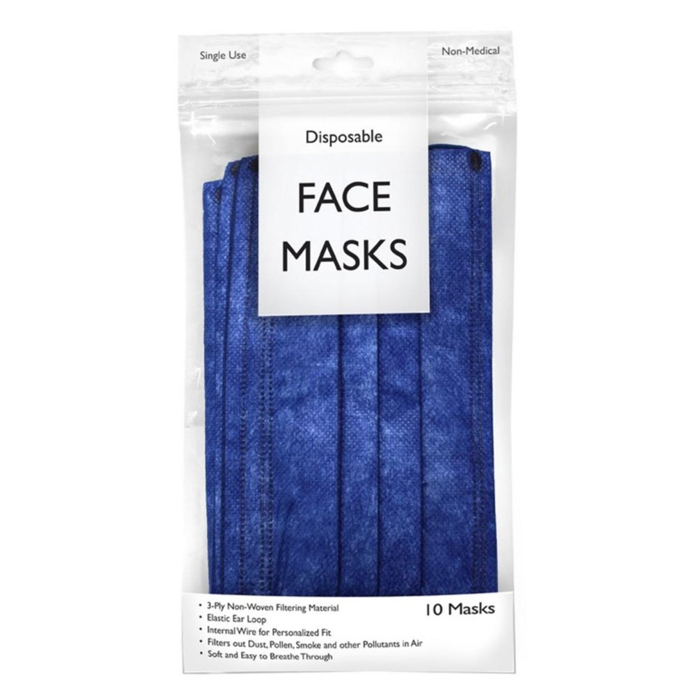Distressed Blue Disposable 3-ply Face Masks